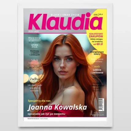 Personalizowana okładka gazety KLAUDIA Prezent na urodziny
