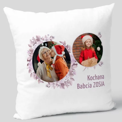 Personalizowana poduszka dla babci ze zdjęciami