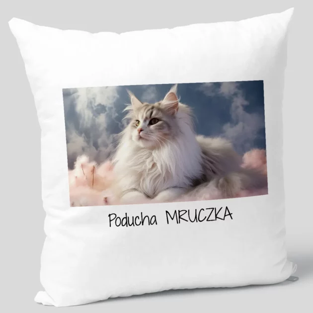 Personalizowana poduszka ze zdjęciem kota Upominek dla kociary