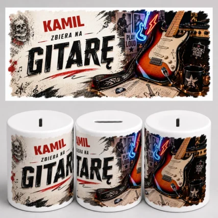 Personalizowana skarbonka NA GITARĘ z imieniem