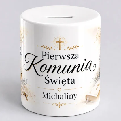 Personalizowana skarbonka NA KOMUNIE z imieniem