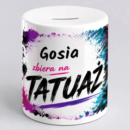 Personalizowana skarbonka NA TATUAŻ z imieniem