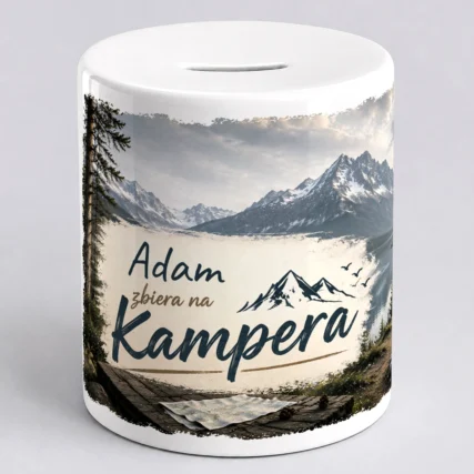 Personalizowana skarbonka ZBIERAM NA KAMPERA z imieniem