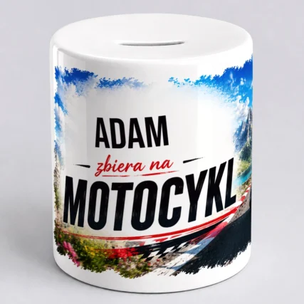Personalizowana skarbonka ZBIERAM NA MOTOCYKL