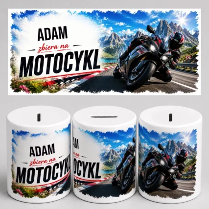 Personalizowana skarbonka ZBIERAM NA MOTOCYKL