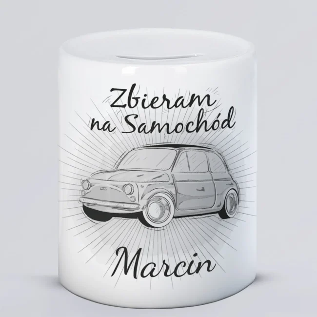 Personalizowana skarbonka Zbieram na samochód