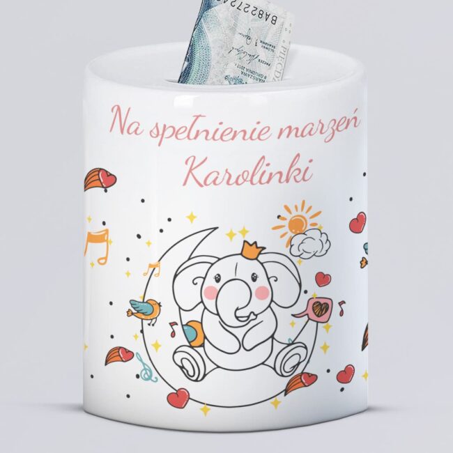 Personalizowana skarbonka dla dziewczynki z imieniem