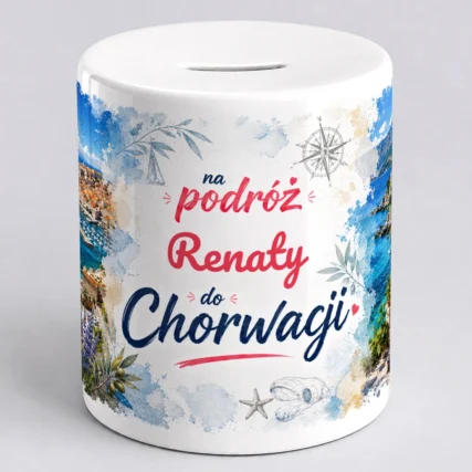 Personalizowana skarbonka na podróż do Chorwacji z imieniem