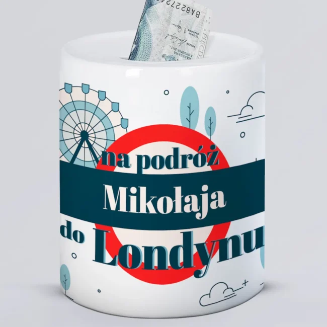 Personalizowana skarbonka na podróż do Londynu