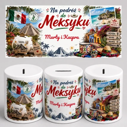 Personalizowana skarbonka na podróż do MEKSYKU z imieniem