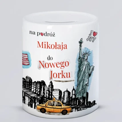 Personalizowana skarbonka na podróż do Nowego Jorku