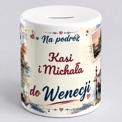 Personalizowana skarbonka na podróż do WENECJI z imieniem