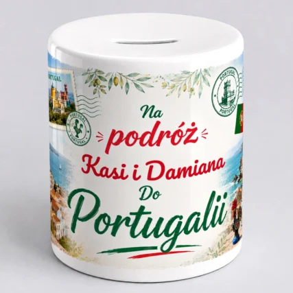 Skarbonka na podróż do PORTUGALII z imieniem