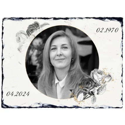 Personalizowany granit Fotografia na pomnik z datami