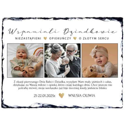 Personalizowany granit Prezent na pierwszy Dzień Babci i Dziadka