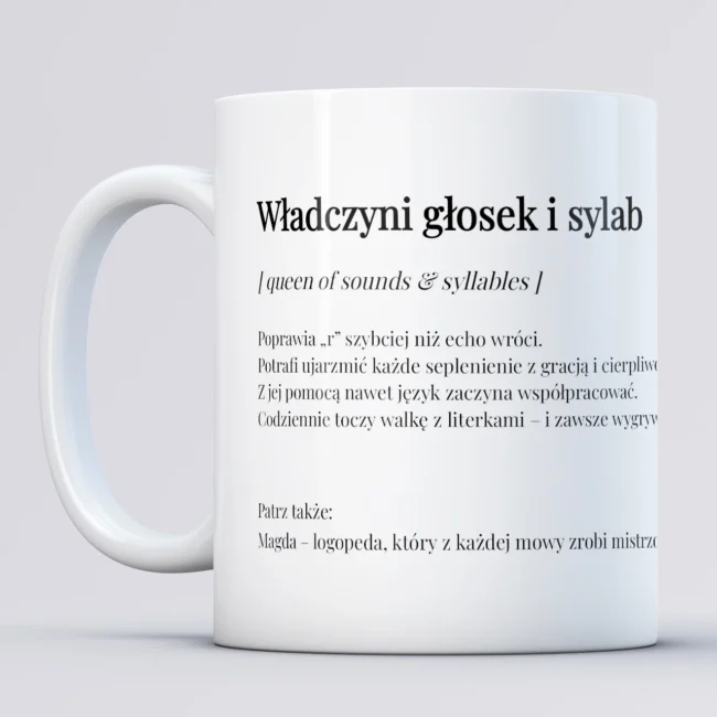 Personalizowany kubek Prezent dla logopedy