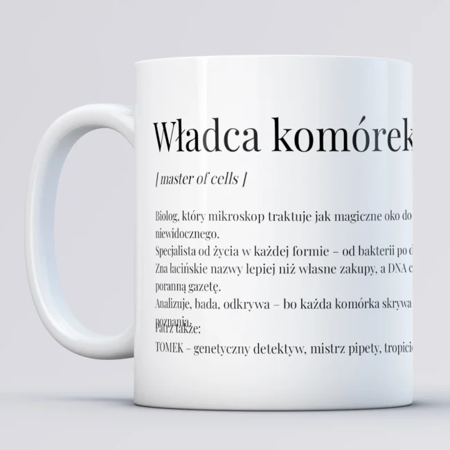 Personalizowany kubek WLADCA KOMOREK Prezent dla biologa