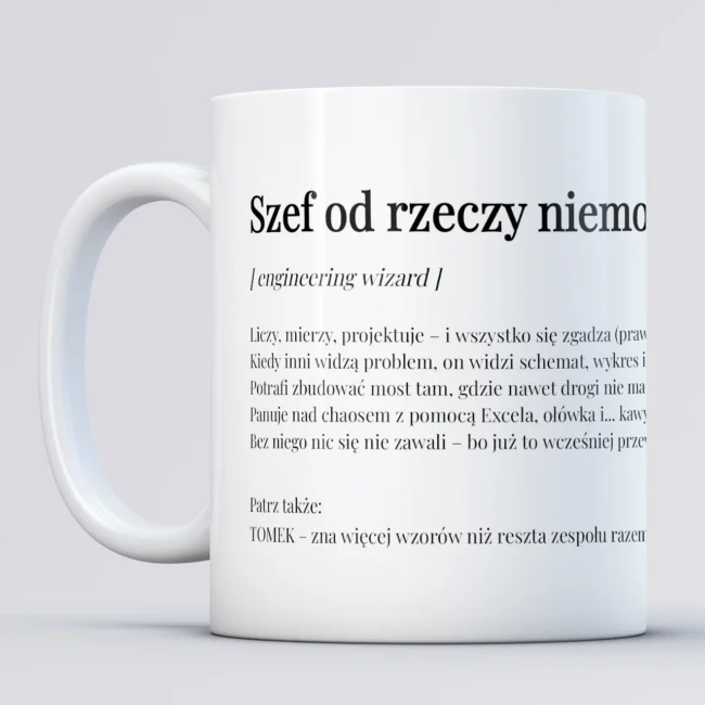 Personalizowany kubek dla inzyniera ENGINEERING WIZARD