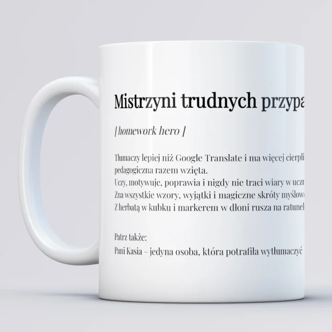 Personalizowany kubek dla korepetytorki
