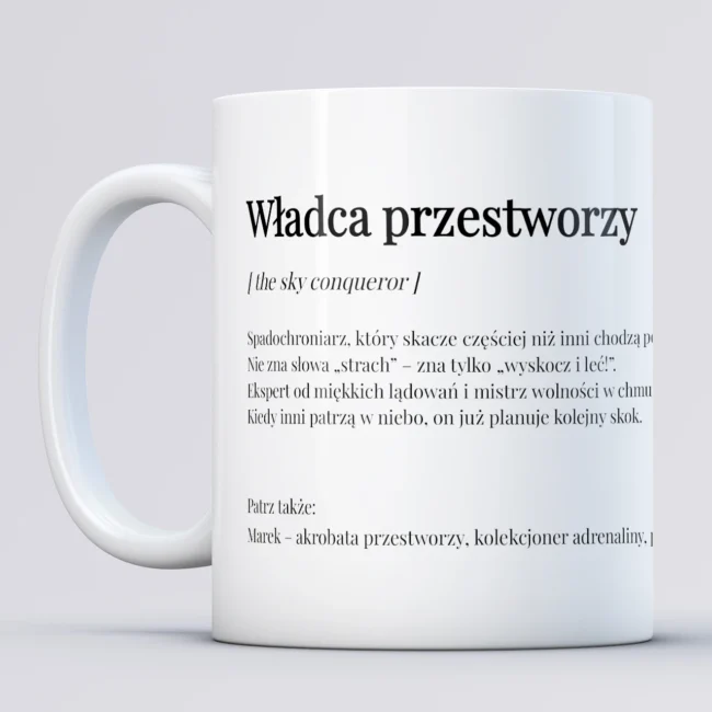 Personalizowany kubek dla spadochroniarza WLADCA PRZESTWORZY