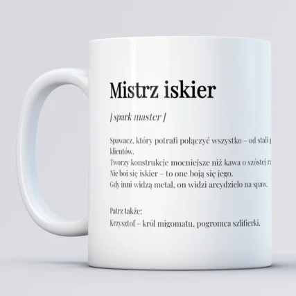 Personalizowany kubek dla spawacza MISTRZ ISKIER