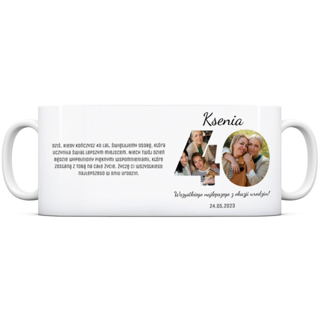Personalizowany kubek na czterdzieste urodziny