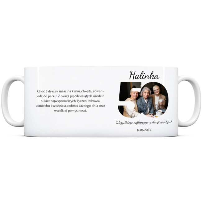 Personalizowany kubek na pięćdziesiąte urodziny