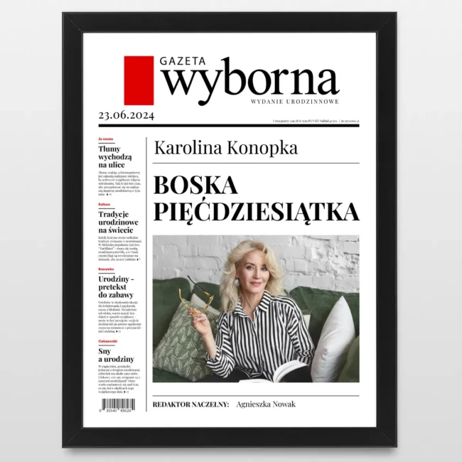 Personalizowany plakat GAZETA z okazji 50 urodzin