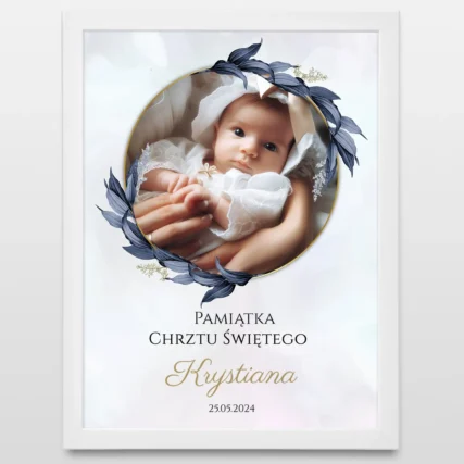 Personalizowany plakat Pamiątka na Chrzest Święty