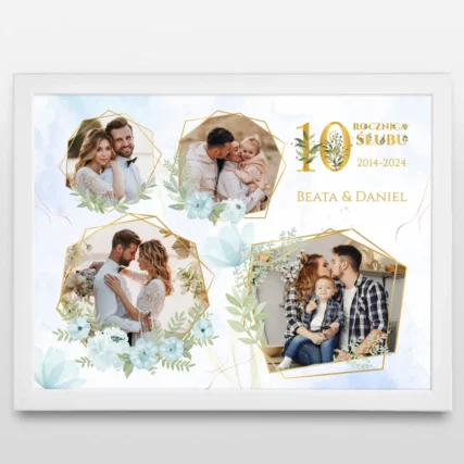 Personalizowany plakat Prezent na 10 rocznicę ślubu dla pary
