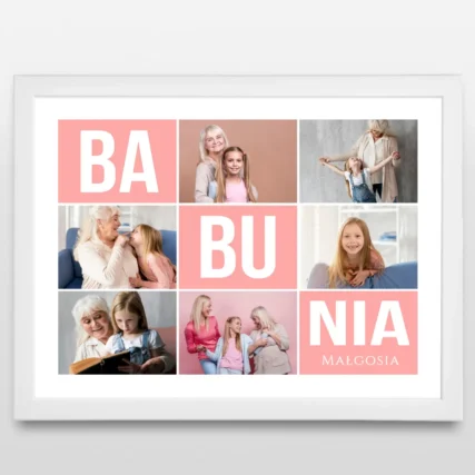 Personalizowany plakat dla babci BABUNIA