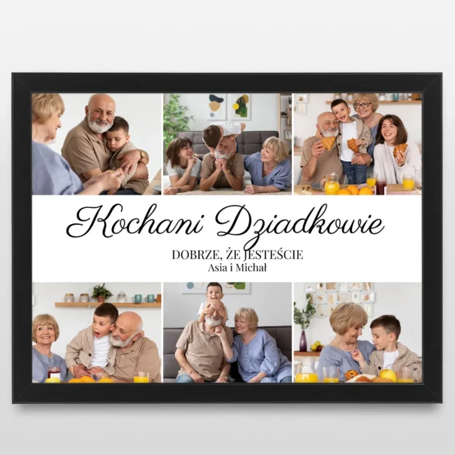 Personalizowany plakat dla dziadków DOBRZE ŻE JESTEŚCIE