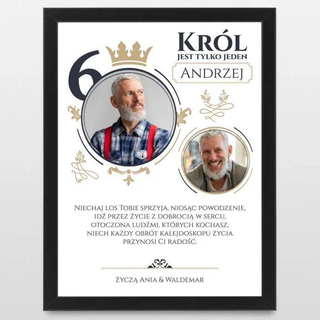 Personalizowany plakat na 60 urodziny dla mezczyzny