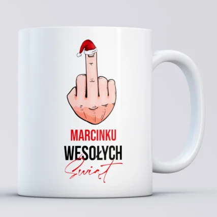 Personalizowany śmieszny kubek z fakiem na święta