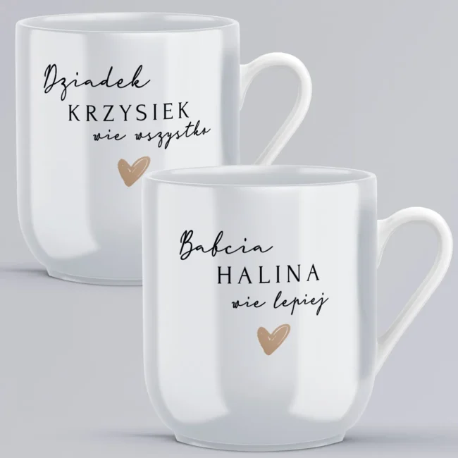 Personalizowany zestaw kubków dla Babci i Dziadka