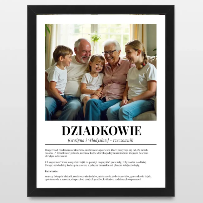 Plakat DEFINICJA ze zdjęciem Prezent dla dziadków Plakat DEFINICJA ze zdjeciem Prezent dla dziadkow