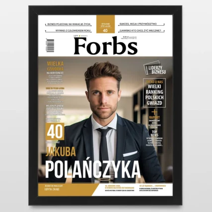 Plakat FORBES ze zdjęciem Okładka gazety na 40 urodziny