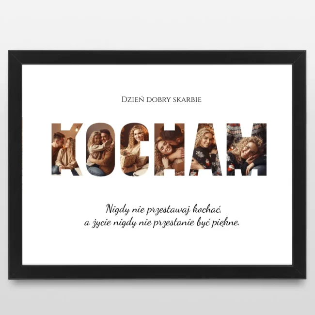 Plakat KOCHAM z okazji dnia chlopaka