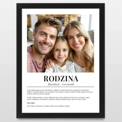 Plakat RODZINA personalizowany ze zdjęciem DEFINICJA