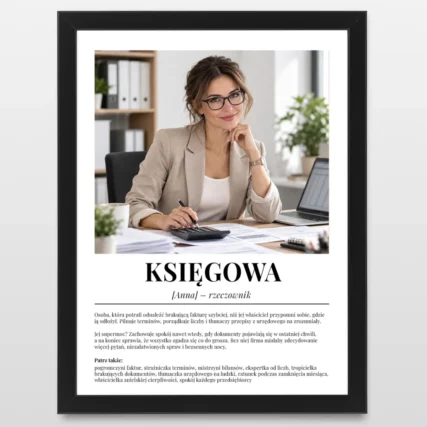 Plakat dla księgowej DEFINICJA z imieniem i zdjęciem