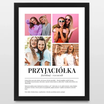 Plakat dla przyjaciółki w ramce Kolaż zdjęć DEFINICJA