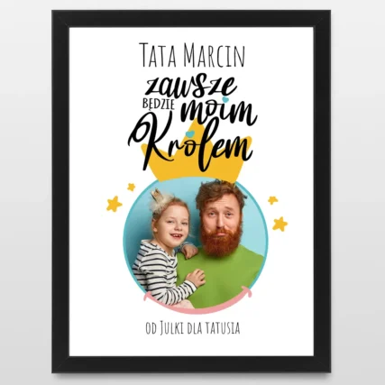 Plakat dla taty Prezent na Dzień Ojca ze zdjęciem