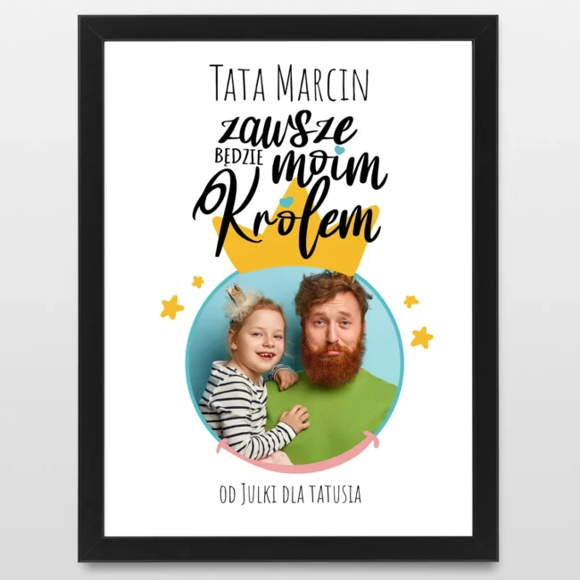 Plakat dla taty Prezent na Dzień Ojca ze zdjęciem