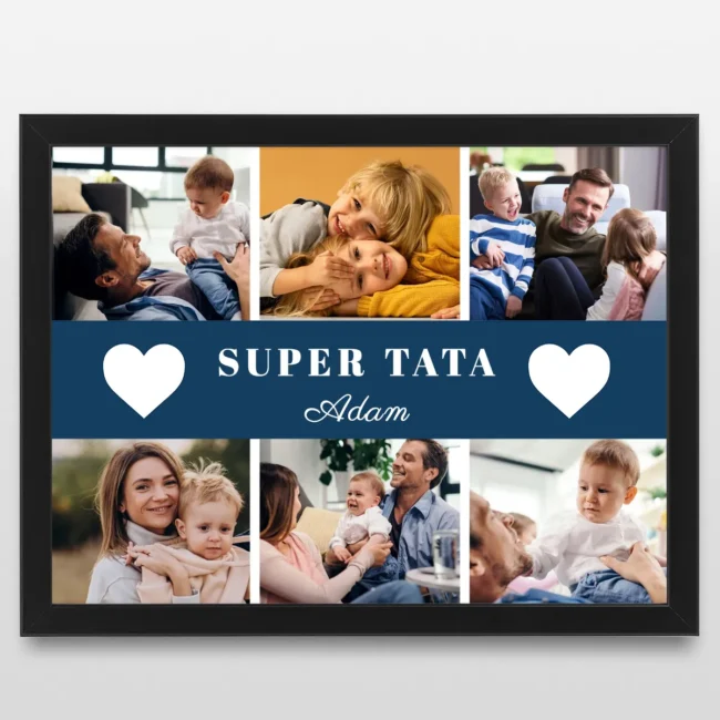 Plakat dla taty ze zdjęciami Prezent na Dzień Ojca