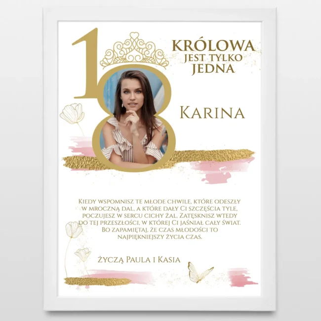 Plakat na 18 urodziny dla dziewczyny