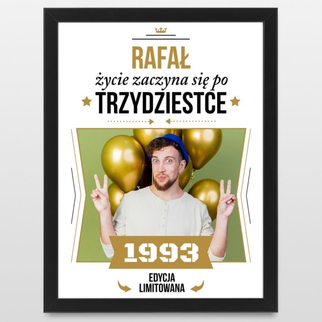 Plakat na 30 urodziny Prezent na 30 dla niego