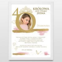 Plakat na 40 urodziny dla kobiety z życzeniami