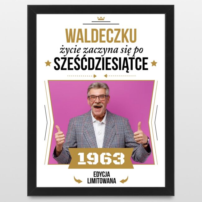 Plakat na 60 urodziny dla mężczyzny Plakat urodzinowy