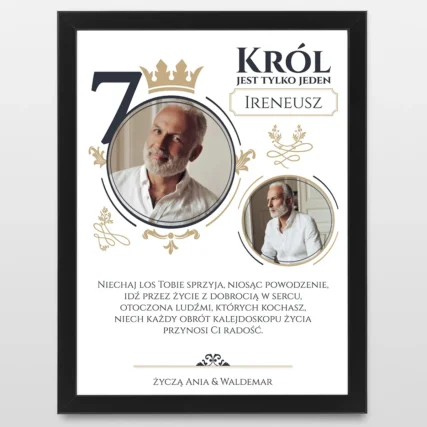Plakat na 70 urodziny dla faceta