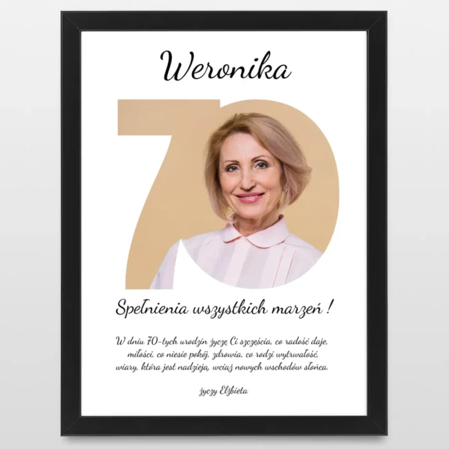 Plakat na 70 urodziny dla niego i dla niej